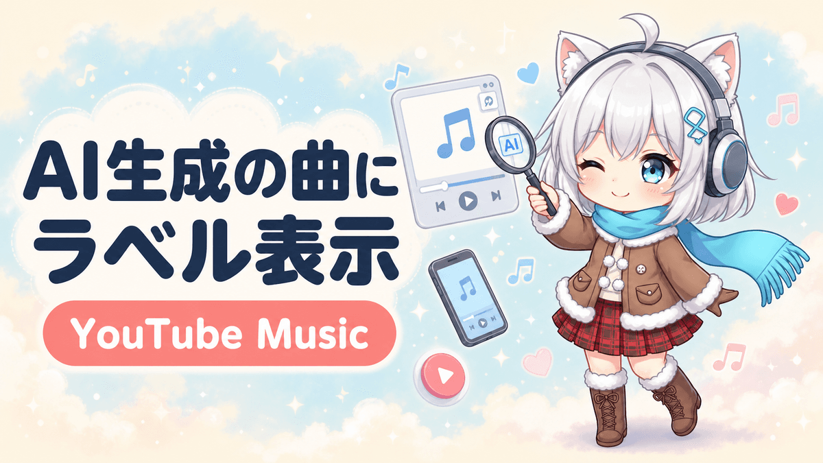 YouTube MusicがAI生成曲にラベル表示|見分け方を解説