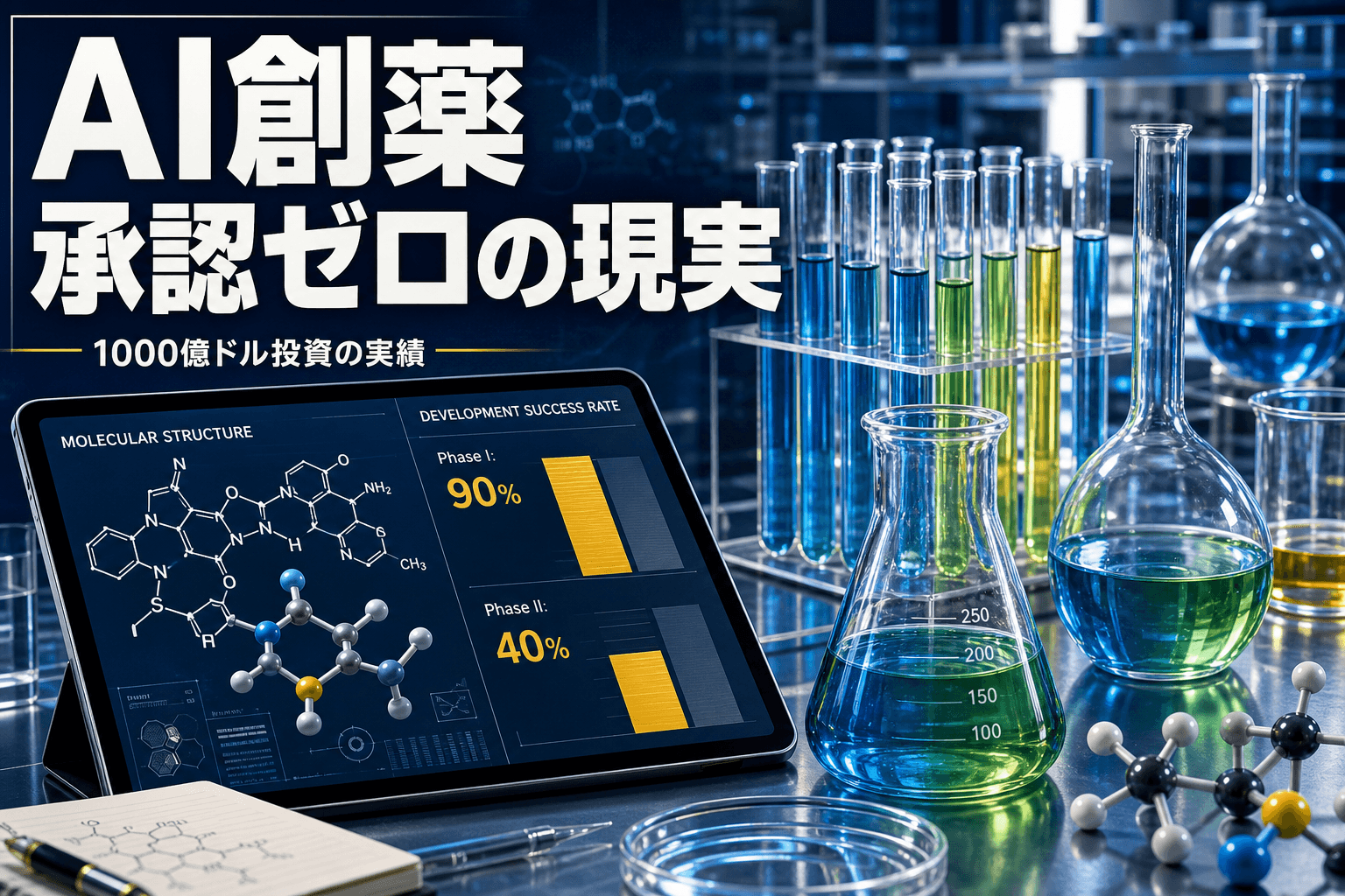 AI創薬は実際どこまで進んだ?1000億ドル投資と承認ゼロの現実