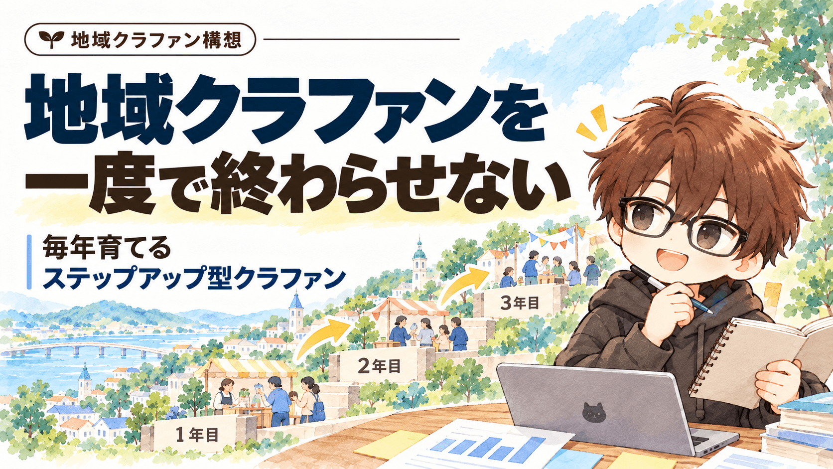 地域クラファンを一度で終わらせない|毎年育てる「ステップアップ型クラウドファンディング」という考え方